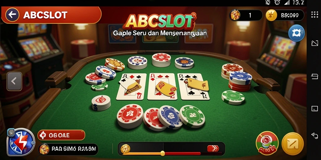 Tampilan gameplay seru ABCSLOT dalam pertandingan Gaple.