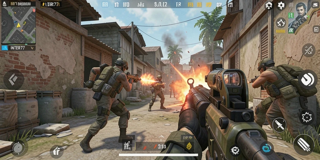 Gameplay seru dan action-packed INTER77 dalam mode FPS.