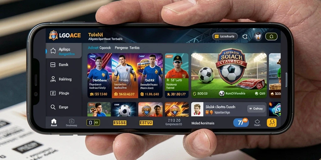 Screenshot gameplay LGOACE yang menampilkan taruhan olahraga yang dinamis.