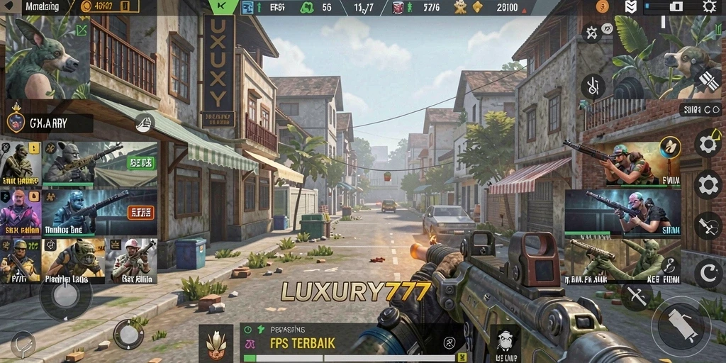 Gambaran gameplay seru dari LUXURY777 dengan aksi FPS yang intens.