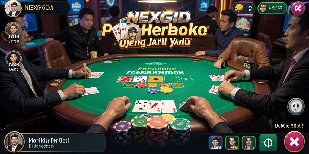 Screenshot gameplay NEXGID dengan suasana poker yang seru.