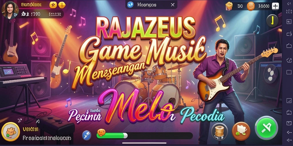 Screenshot RAJAZEUS menampilkan gameplay interaktif yang penuh warna.